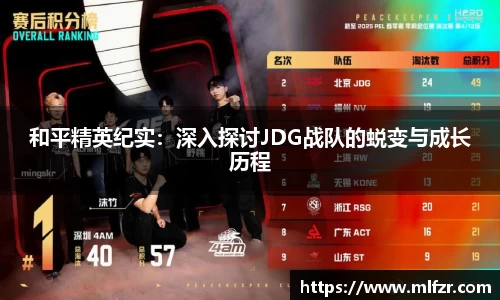 和平精英纪实：深入探讨JDG战队的蜕变与成长历程